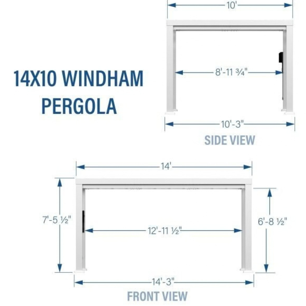 Windham Modern Steel Pergola White 4.27m x 3.05m