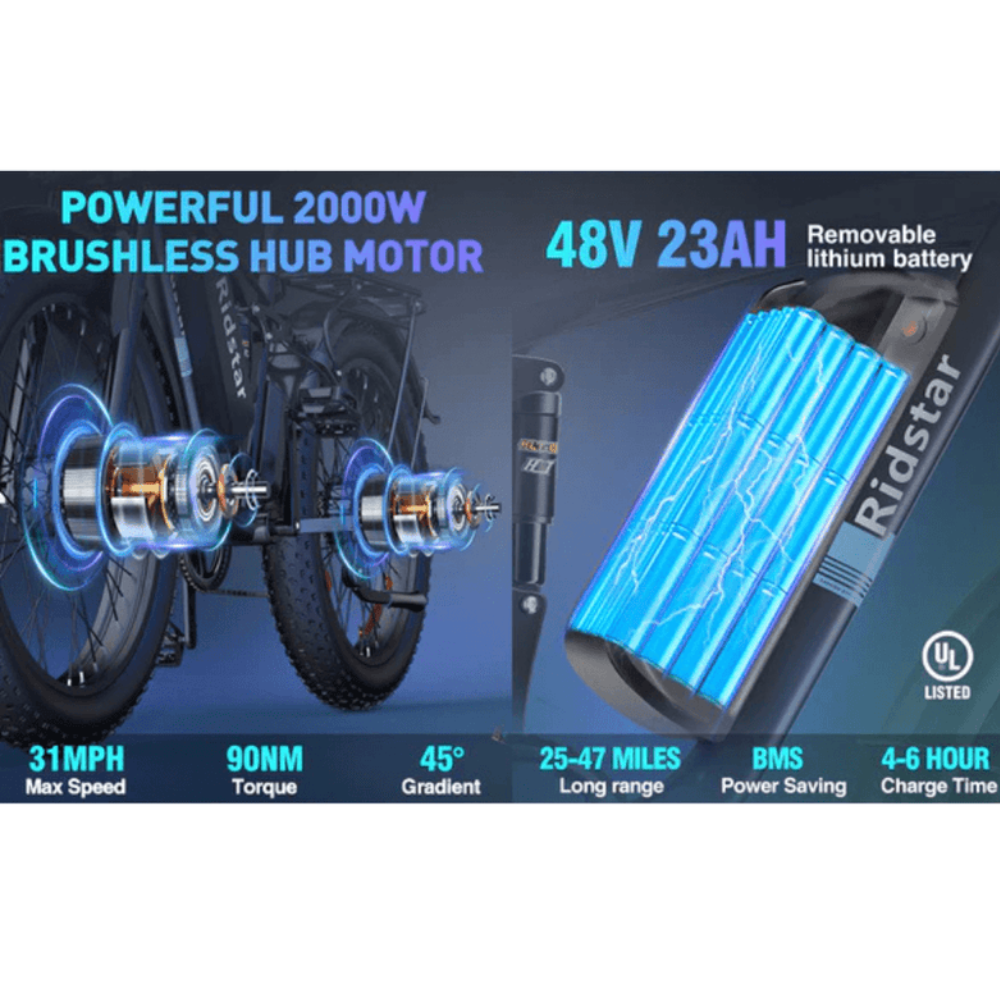 Ridstar E26 Pro 2000W 48V Electric Bike