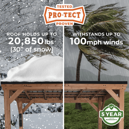 Backyard Discovery Kingsport Cedar Wood Carport 6.1m x 6.1m