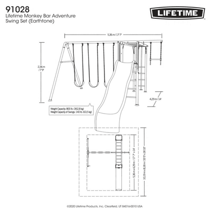 Lifetime Monkey Bar Adventure Steel Swing Set Playset