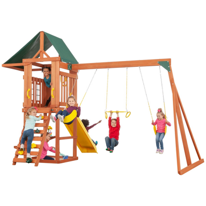 Creative Cedar Designs Cedar Cottage Wooden Swing Set 4.11m x 3.51m