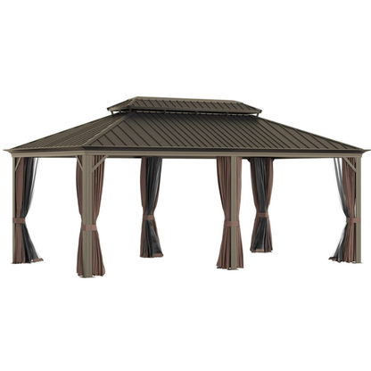 Sunmthink Hardtop Gazebo Double Roof 3.7m x 6.1m