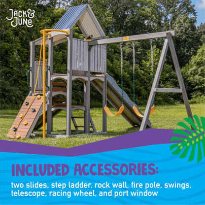 Jack & June Haven Wooden Swing Set