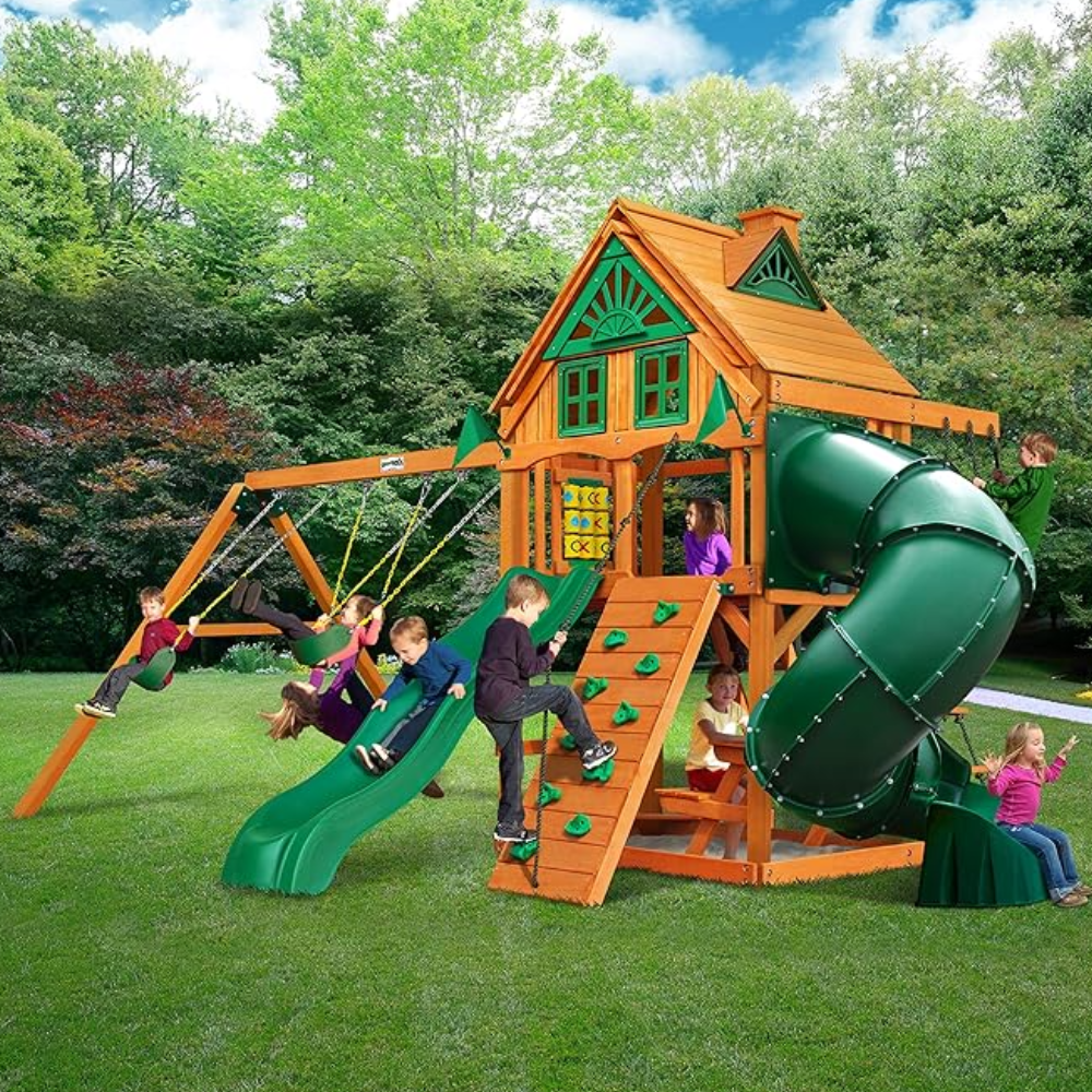 Gorilla Playsets Mountaineer Treehouse Wooden Swing Set