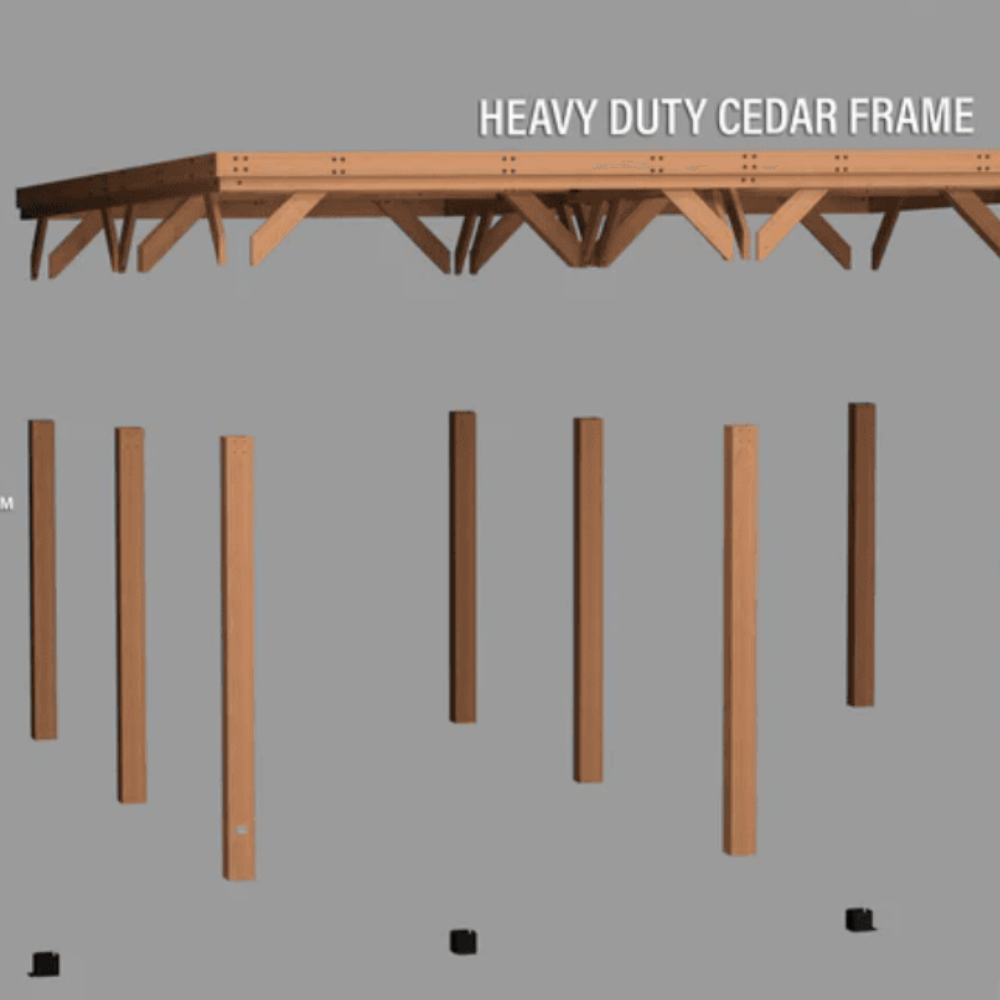 Backyard Discovery Kingsport Cedar Wood Carport 6.1m x 6.1m