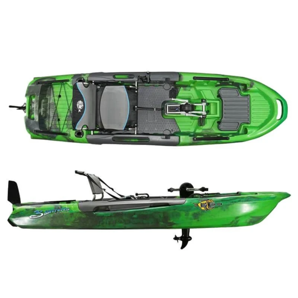 3 Waters Big Fish 108 Pedal Drive Fishing Kayak 3.35m x 96.5cm