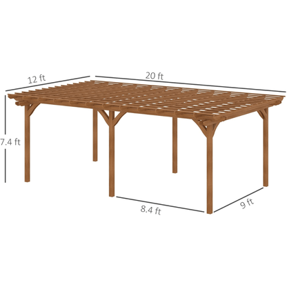 Outsunny DIY Deck Outdoor Wood Pergola 3.66m x 6.1m