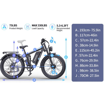 Ridstar E26 Pro 2000W 48V Electric Bike
