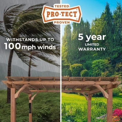 Beaumont Cedar Wood Pergola 4.3m x 3.7m