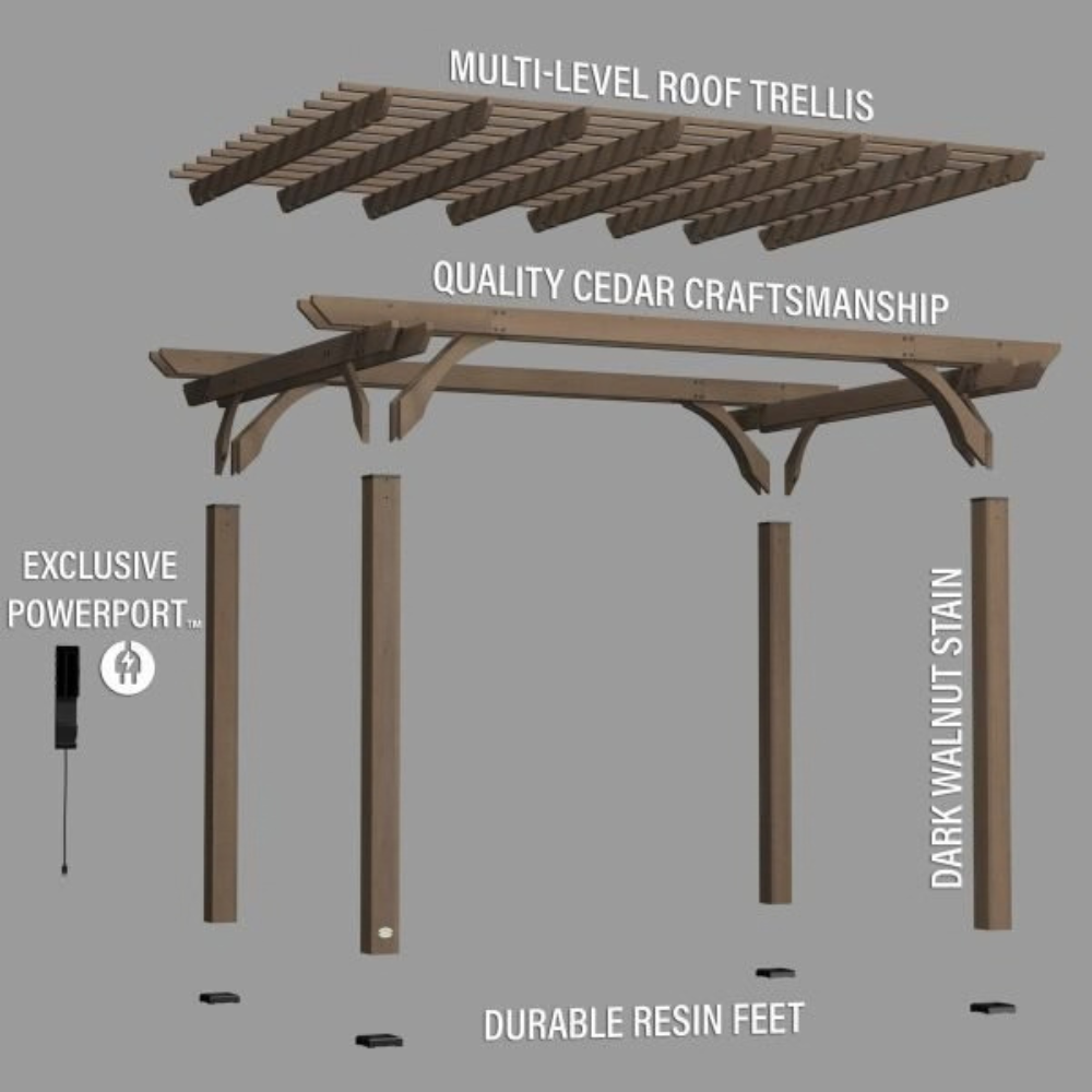Somerville Pergola Barnwood Stain 4.27m x 3.05m