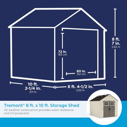 Suncast Tremont BMS8100 Storage Shed 15.5 cu m Resin