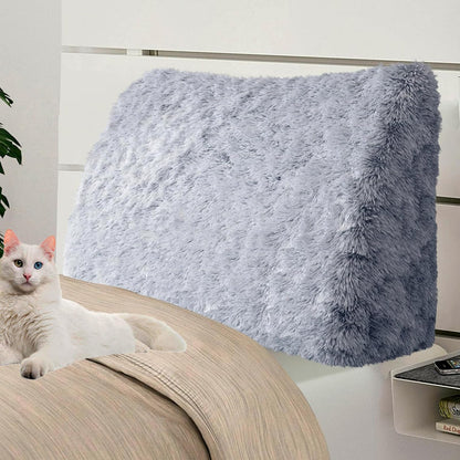 Melhany Queen Size Wedge Headboard Pillow with Side Pockets, Velvet Back Support Reading Pillow with Removable Washable Cover