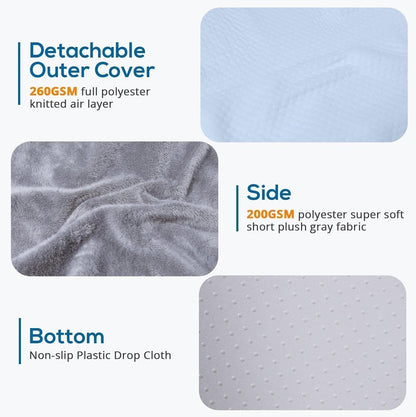 Melhany 24-Inch Memory Foam Bed Wedge Pillow with 30-Degree Incline, Ergonomic Back and Leg Support Pillow with Washable Cover
