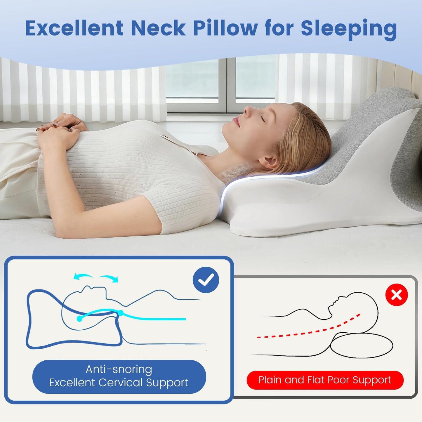 Melhany Memory Foam Wedge Reading Pillow with Cooling Ice Silk Cover, Dual-Usage Bed Rest Support Pillow