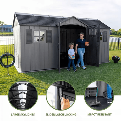 Lifetime Outdoor Storage Shed Dual Entry Gray 4.57m x 2.44m