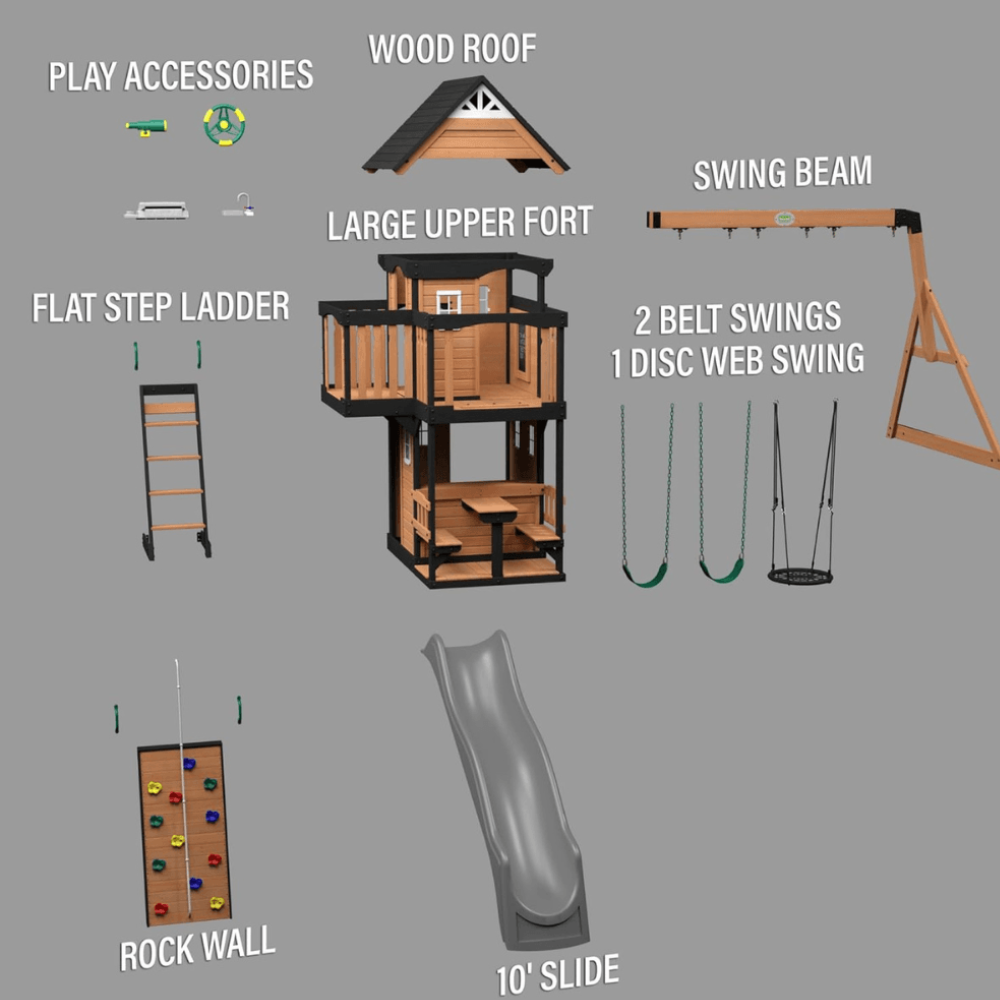 Canyon Creek All Cedar Wooden Swing Set Playset
