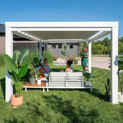 Windham Modern Steel Pergola White 4.27m x 3.05m