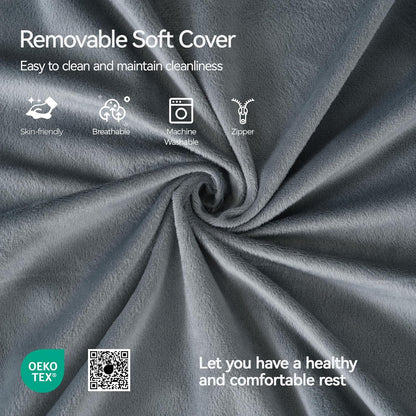 Melhany Adjustable Reading Pillow with Convertible Backrest, Memory Foam Bed Rest Pillow with Removable Arms and Side Pockets