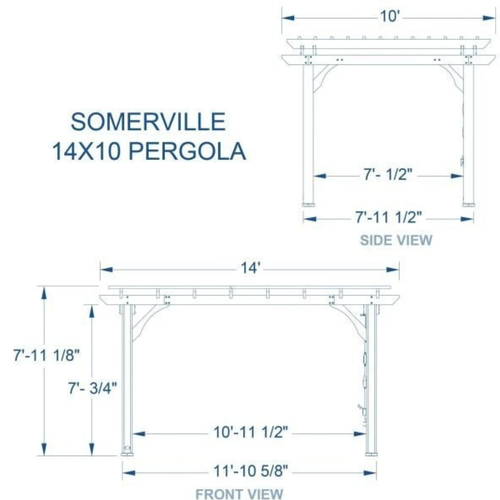 Somerville Pergola Barnwood Stain 4.27m x 3.05m